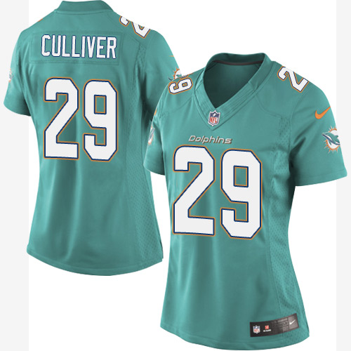Women's Limited Chris Culliver Nike Jersey Aqua Green Home - #29 NFL Miami Dolphins